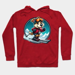 Skiing puppy dog Hoodie